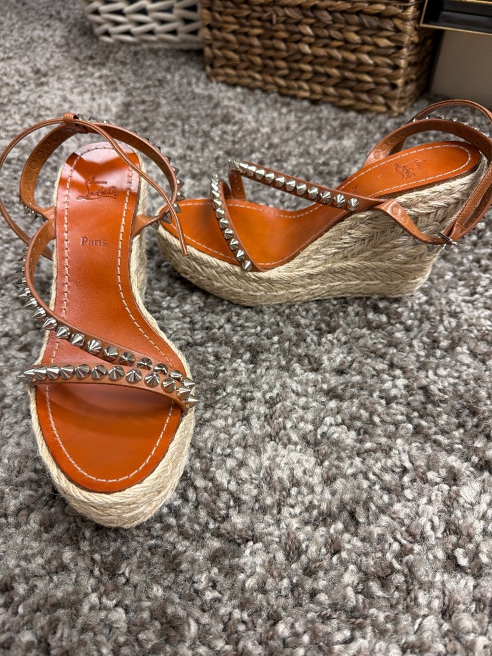 Size 38 red bottom wedges